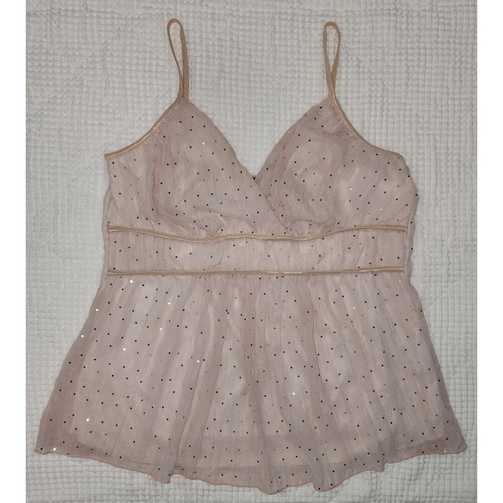 Women’s Pink Sparkle Mesh Cami Top